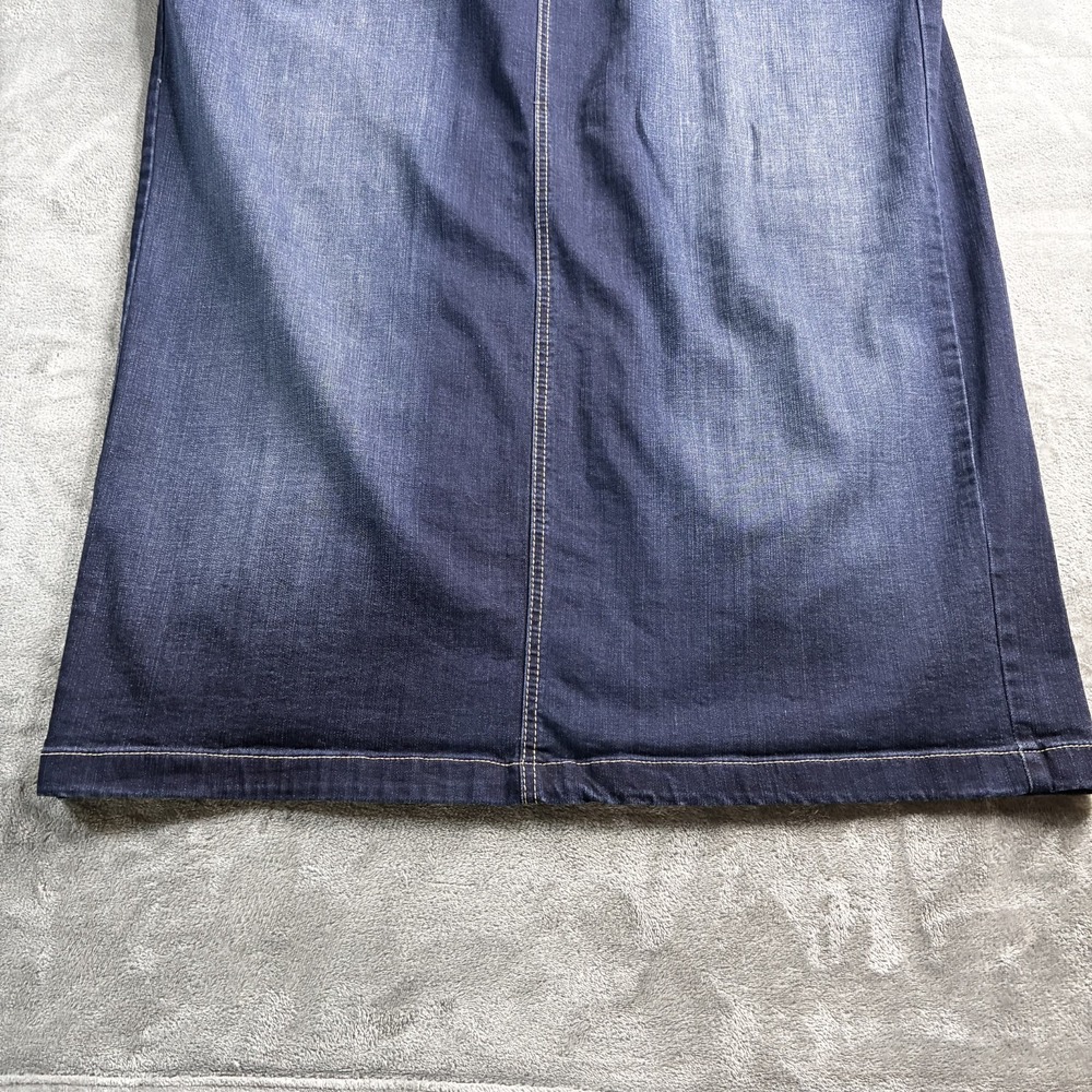 Est. 1946 Denim Womens Skirt Size 18W Dark Wash Pockets Back Slit Stretch Modest - Picture 2 of 12